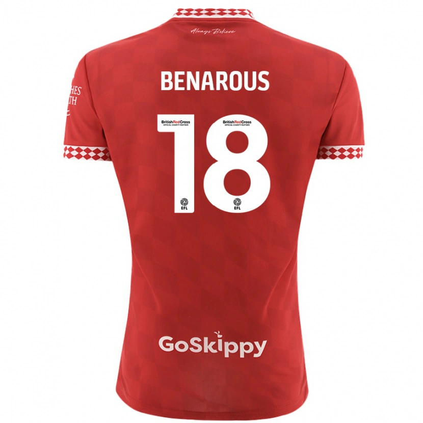 Danxen Dětské Ayman Benarous #18 Červený Domů Hráčské Dresy 2024/25 Dres