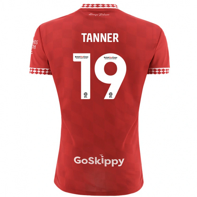 Danxen Dětské George Tanner #19 Červený Domů Hráčské Dresy 2024/25 Dres