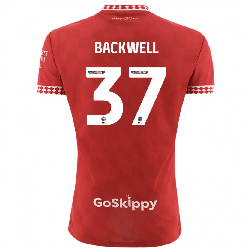 Danxen Dětské Tommy Backwell #37 Červený Domů Hráčské Dresy 2024/25 Dres