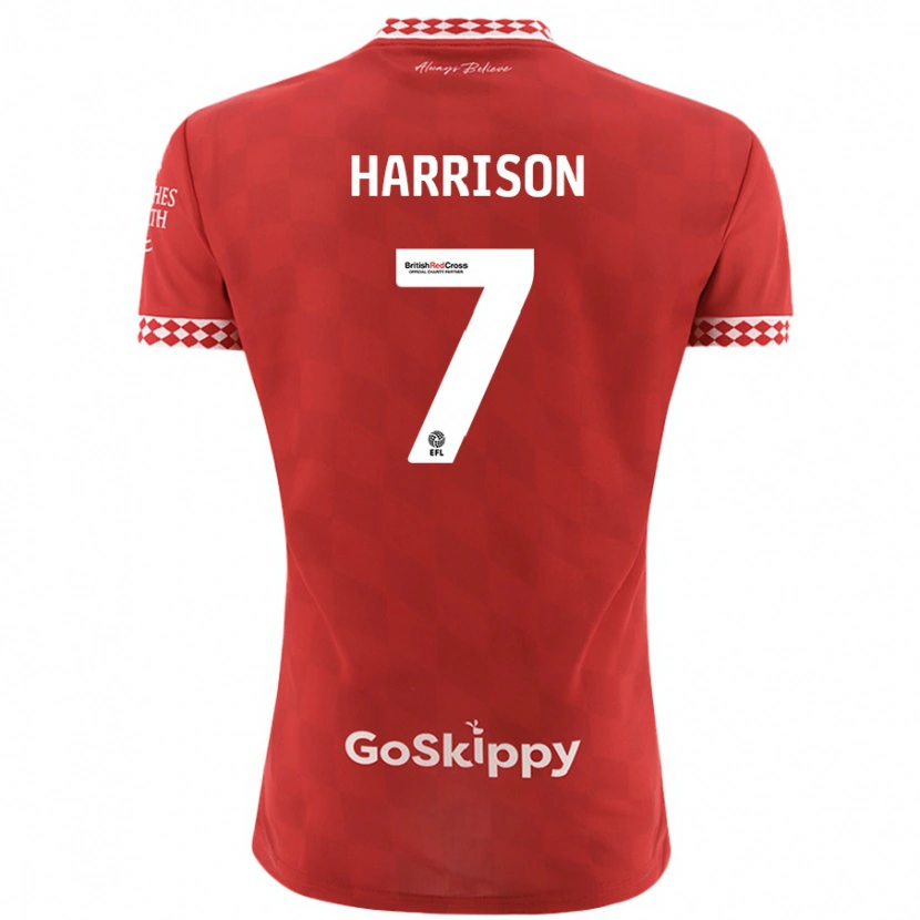 Danxen Dětské Abi Harrison #7 Červený Domů Hráčské Dresy 2024/25 Dres