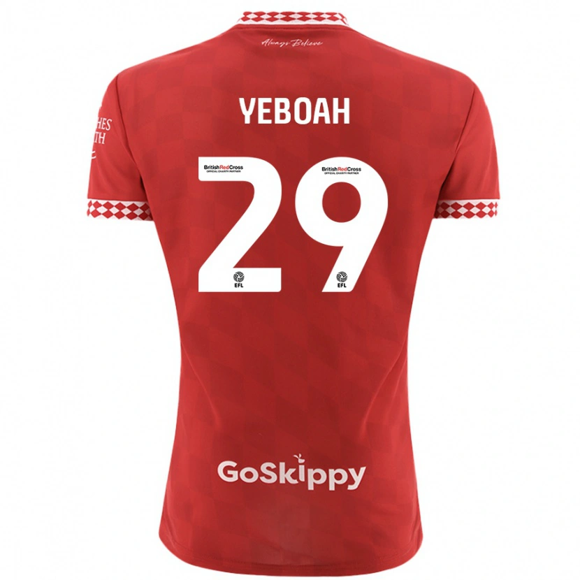 Danxen Dětské Ephraim Yeboah #29 Červený Domů Hráčské Dresy 2024/25 Dres