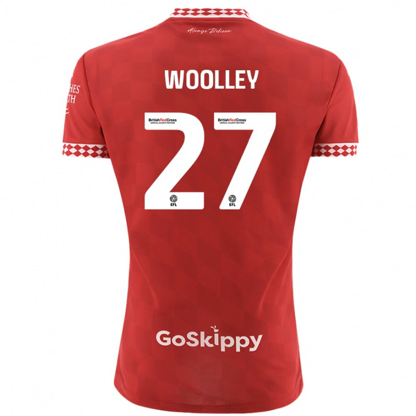 Danxen Dětské Jesse Woolley #27 Červený Domů Hráčské Dresy 2024/25 Dres