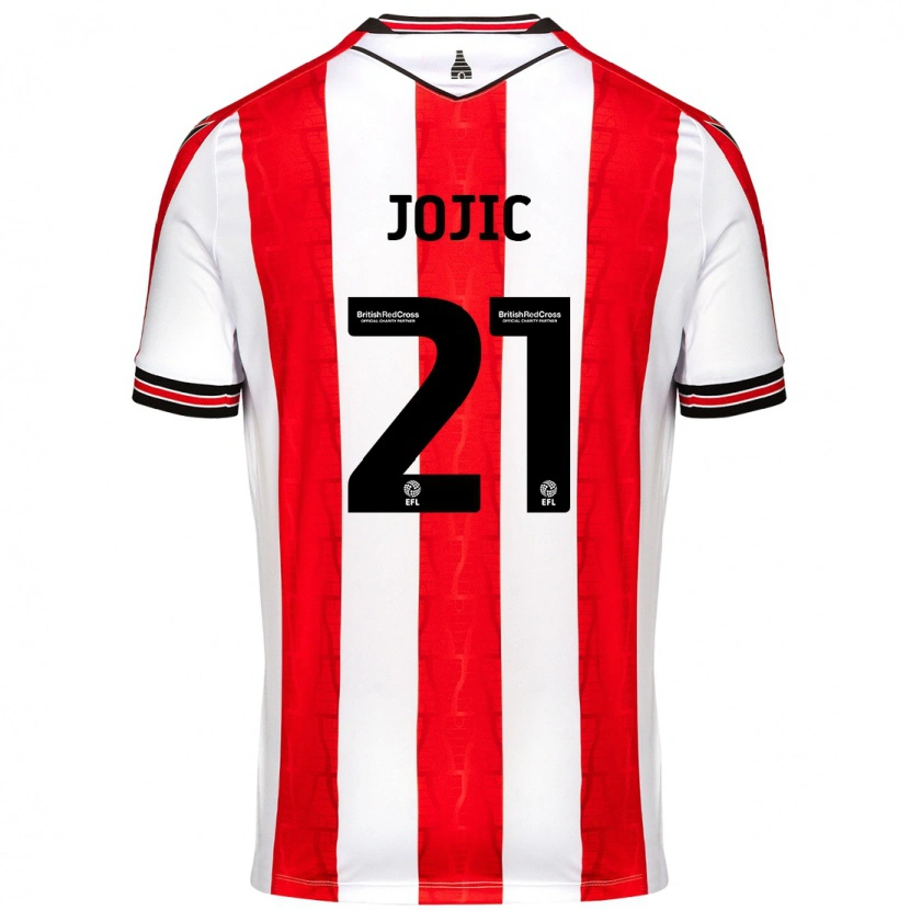 Danxen Dětské Nikola Jojic #21 Červená Bílá Domů Hráčské Dresy 2024/25 Dres