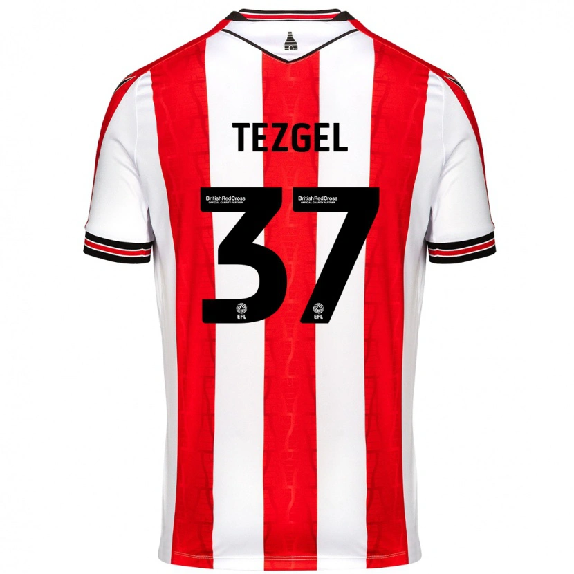 Danxen Dětské Emre Tezgel #37 Červená Bílá Domů Hráčské Dresy 2024/25 Dres