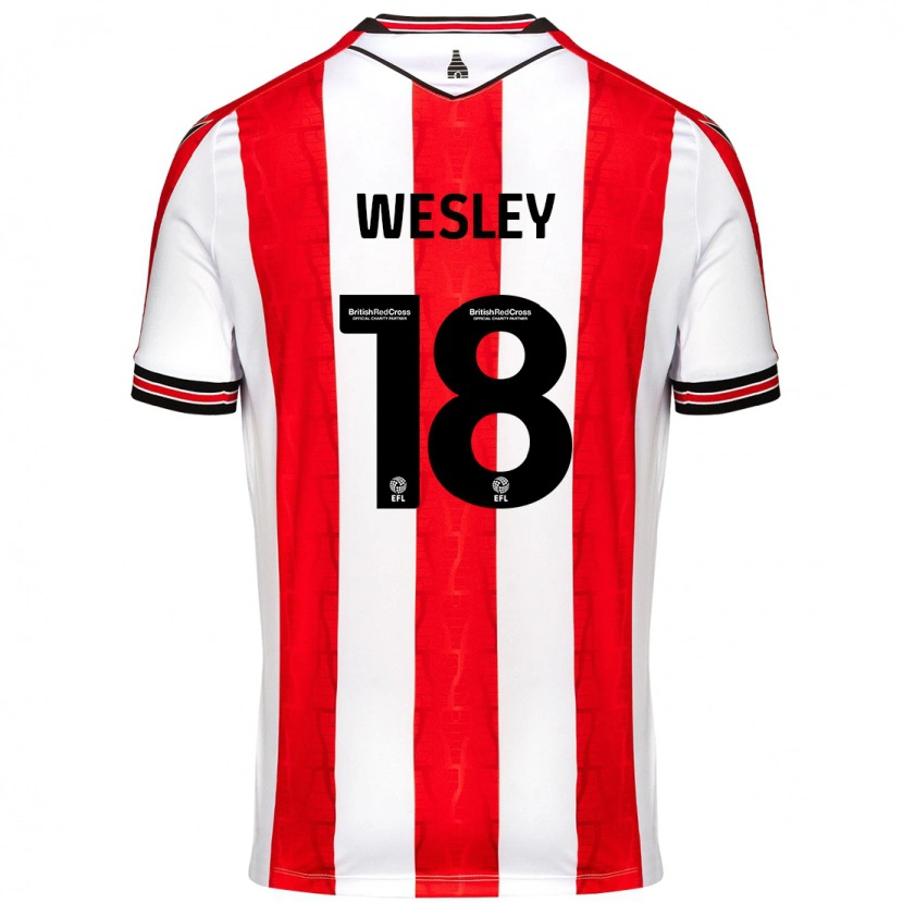 Danxen Dětské Wesley Moraes #18 Červená Bílá Domů Hráčské Dresy 2024/25 Dres