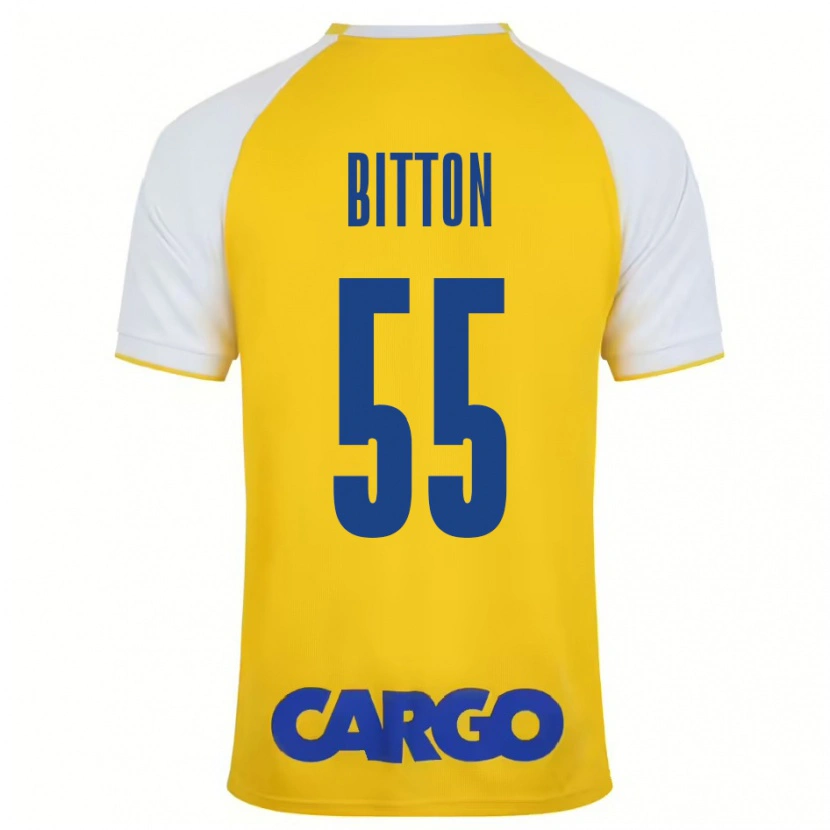 Danxen Dětské Nir Bitton #55 Žlutá Bílá Domů Hráčské Dresy 2024/25 Dres