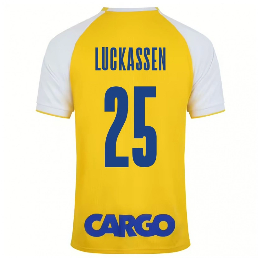 Danxen Dětské Derrick Luckassen #25 Žlutá Bílá Domů Hráčské Dresy 2024/25 Dres