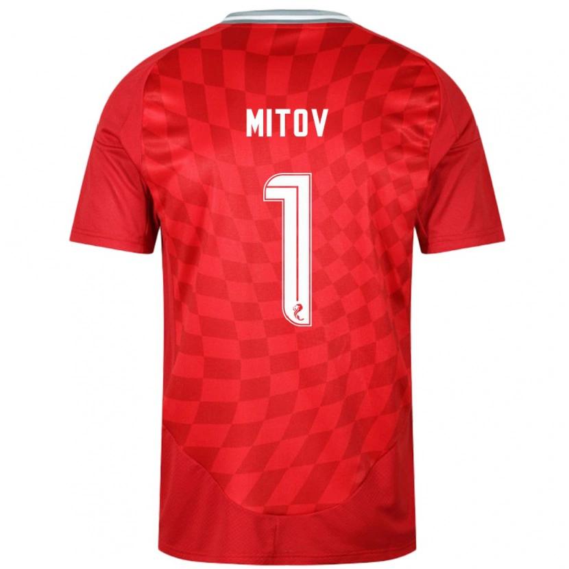 Danxen Dětské Dimitar Mitov #1 Červený Domů Hráčské Dresy 2024/25 Dres