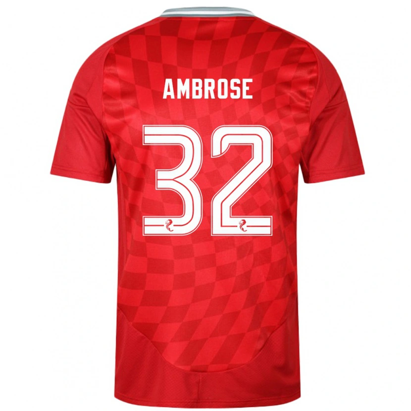 Danxen Dětské Peter Ambrose #32 Červený Domů Hráčské Dresy 2024/25 Dres