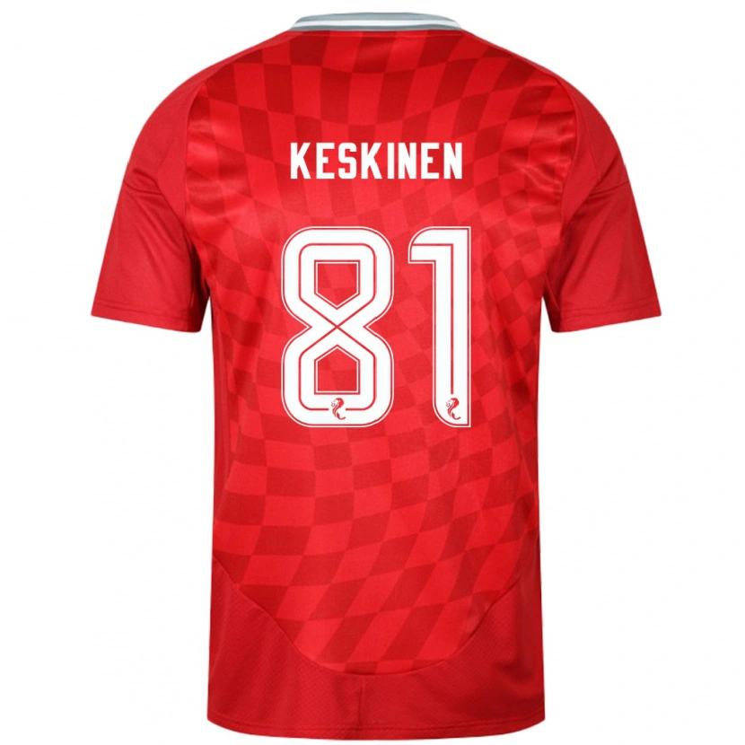 Danxen Dětské Topi Keskinen #81 Červený Domů Hráčské Dresy 2024/25 Dres