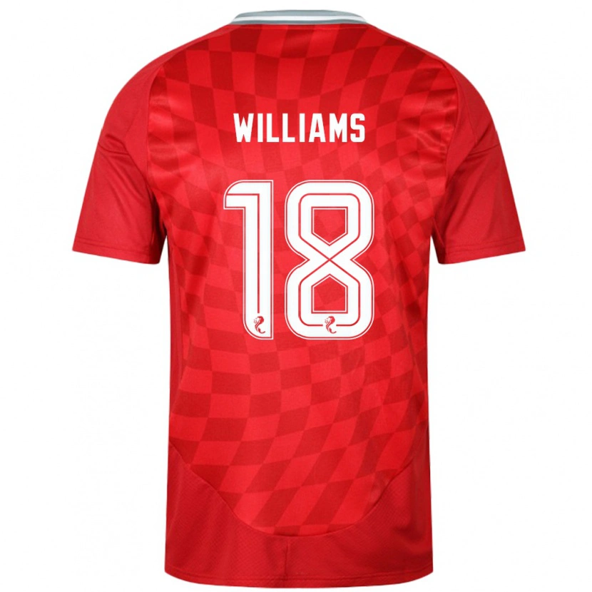 Danxen Dětské Rhys Williams #18 Červený Domů Hráčské Dresy 2024/25 Dres