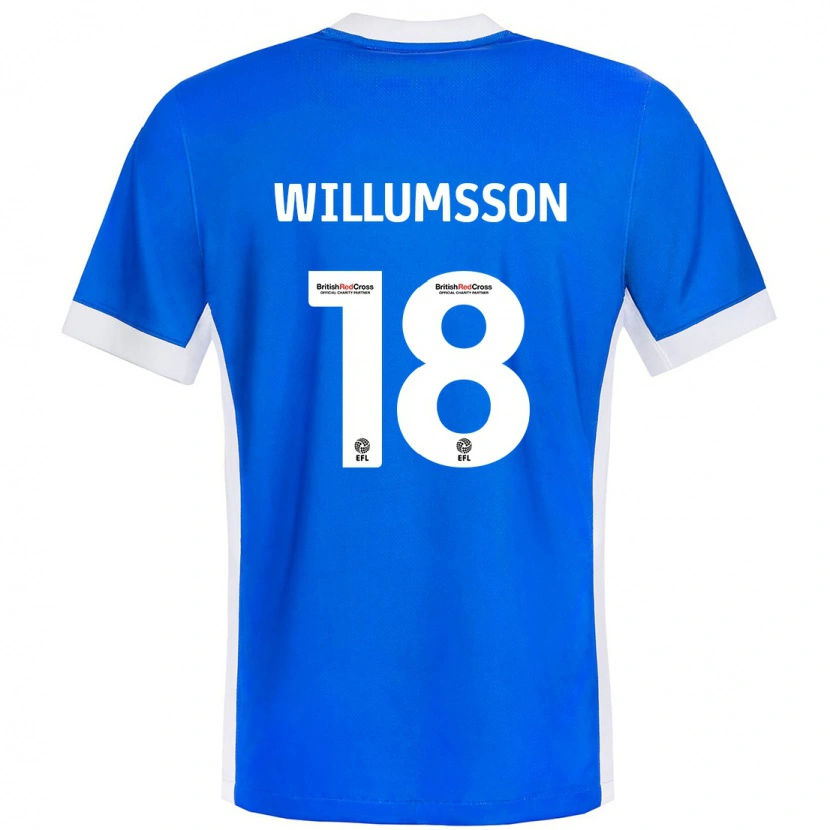 Danxen Dětské Willum Thór Willumsson #18 Modrá Bílá Domů Hráčské Dresy 2024/25 Dres