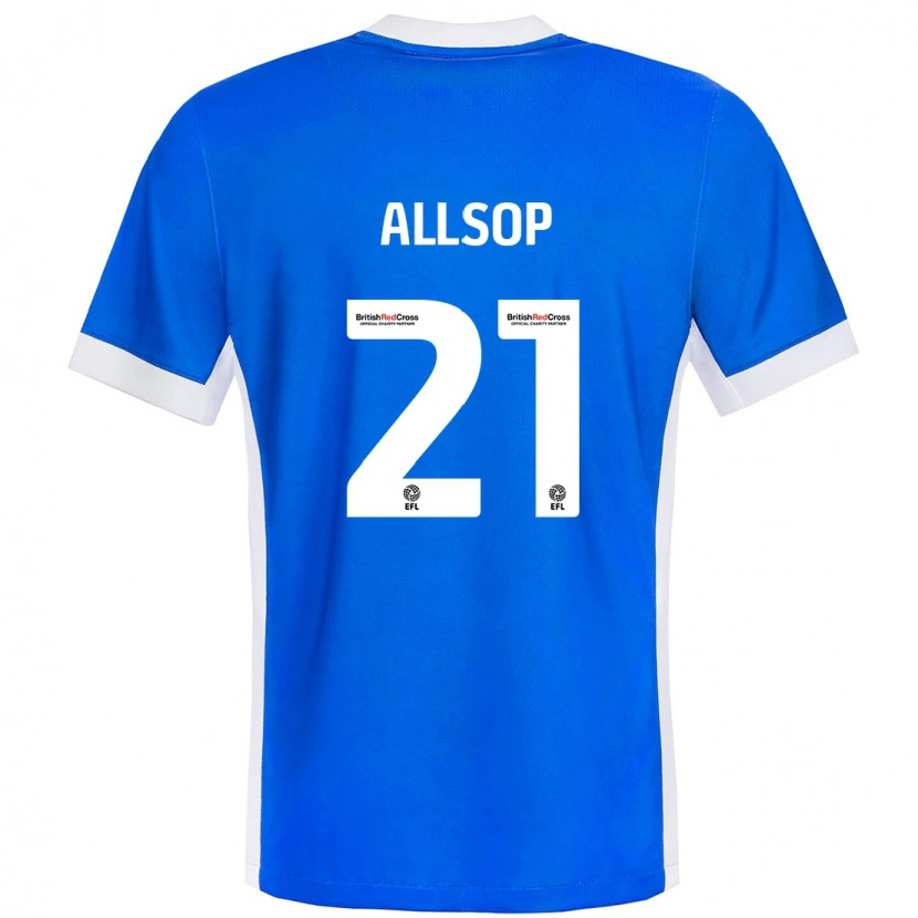 Danxen Dětské Ryan Allsop #21 Modrá Bílá Domů Hráčské Dresy 2024/25 Dres