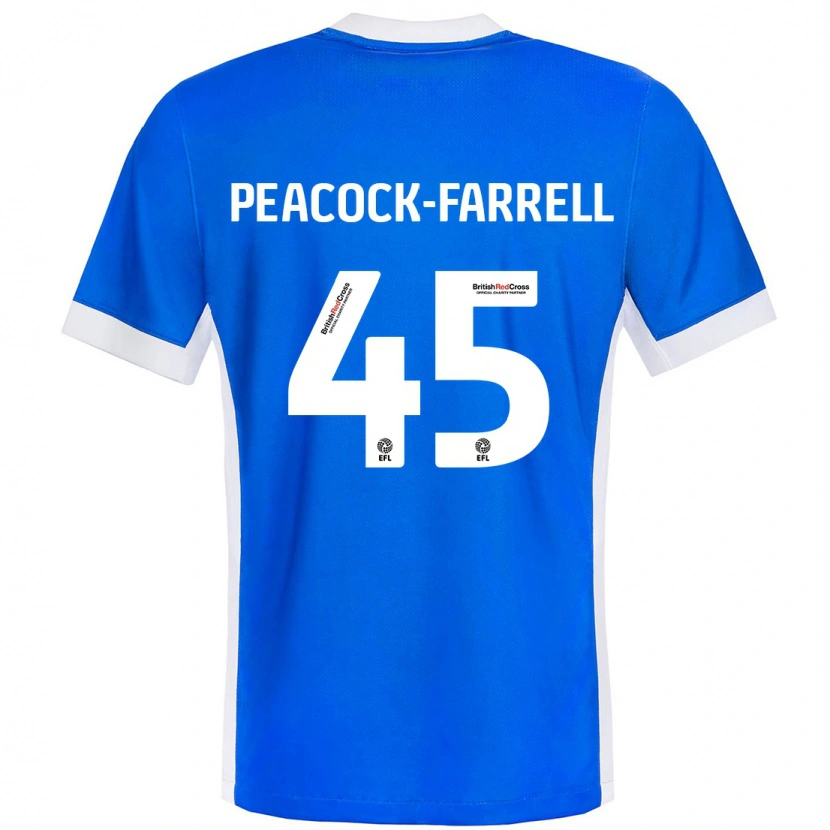 Danxen Dětské Bailey Peacock-Farrell #45 Modrá Bílá Domů Hráčské Dresy 2024/25 Dres