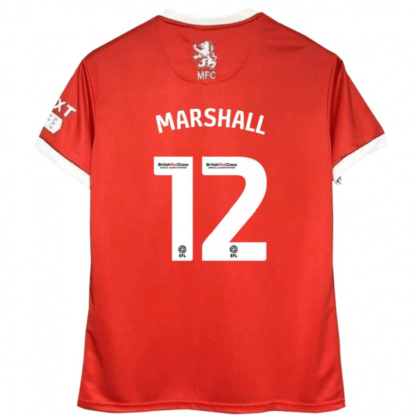 Danxen Dětské Eve Marshall #12 Červená Bílá Domů Hráčské Dresy 2024/25 Dres