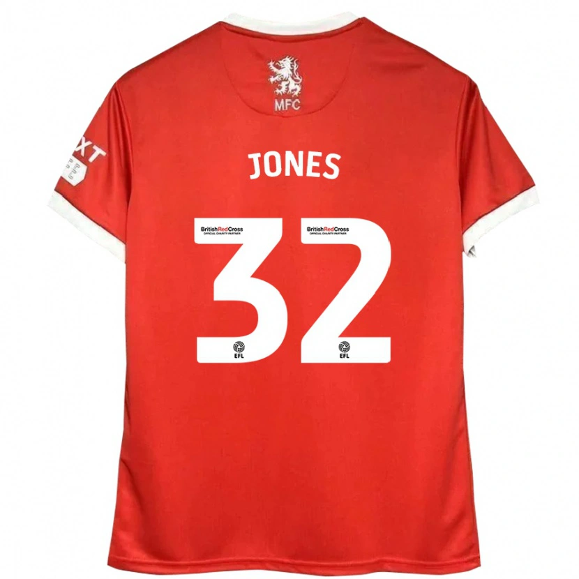 Danxen Dětské Jamie Jones #32 Červená Bílá Domů Hráčské Dresy 2024/25 Dres