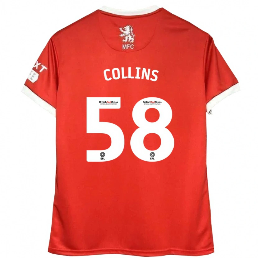 Danxen Dětské Sam Collins #58 Červená Bílá Domů Hráčské Dresy 2024/25 Dres