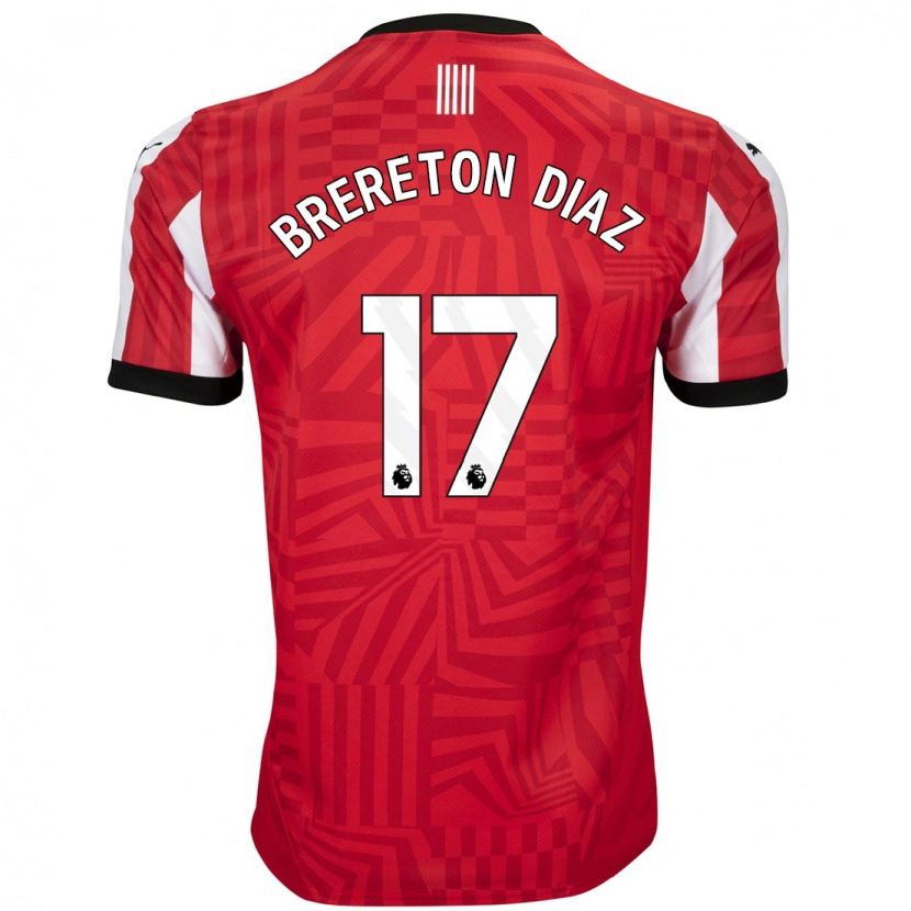 Danxen Dětské Ben Brereton Díaz #17 Červená Bílá Domů Hráčské Dresy 2024/25 Dres