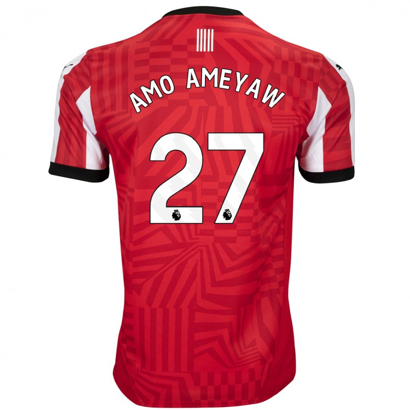 Danxen Dětské Samuel Amo-Ameyaw #27 Červená Bílá Domů Hráčské Dresy 2024/25 Dres