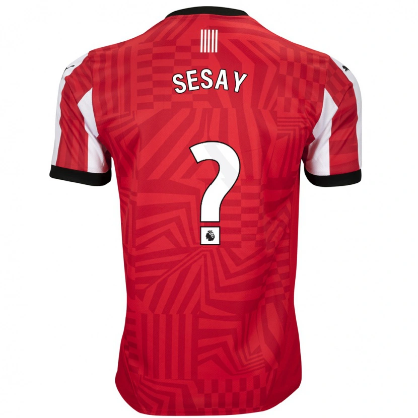 Danxen Dětské Moses Sesay #0 Červená Bílá Domů Hráčské Dresy 2024/25 Dres