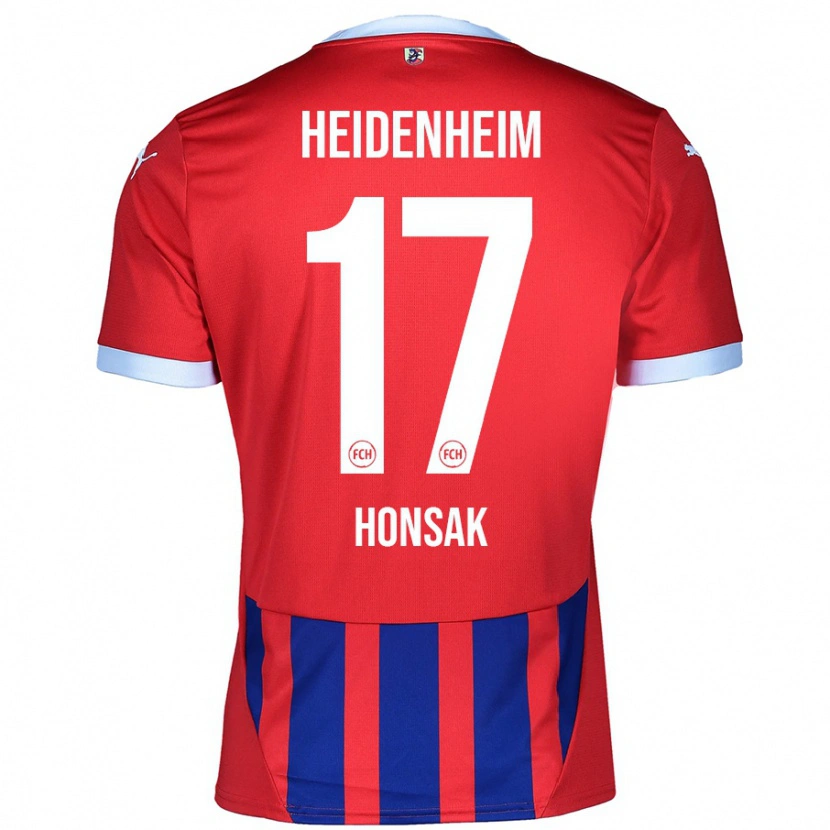 Danxen Dětské Mathias Honsak #17 Červená Modrá Domů Hráčské Dresy 2024/25 Dres