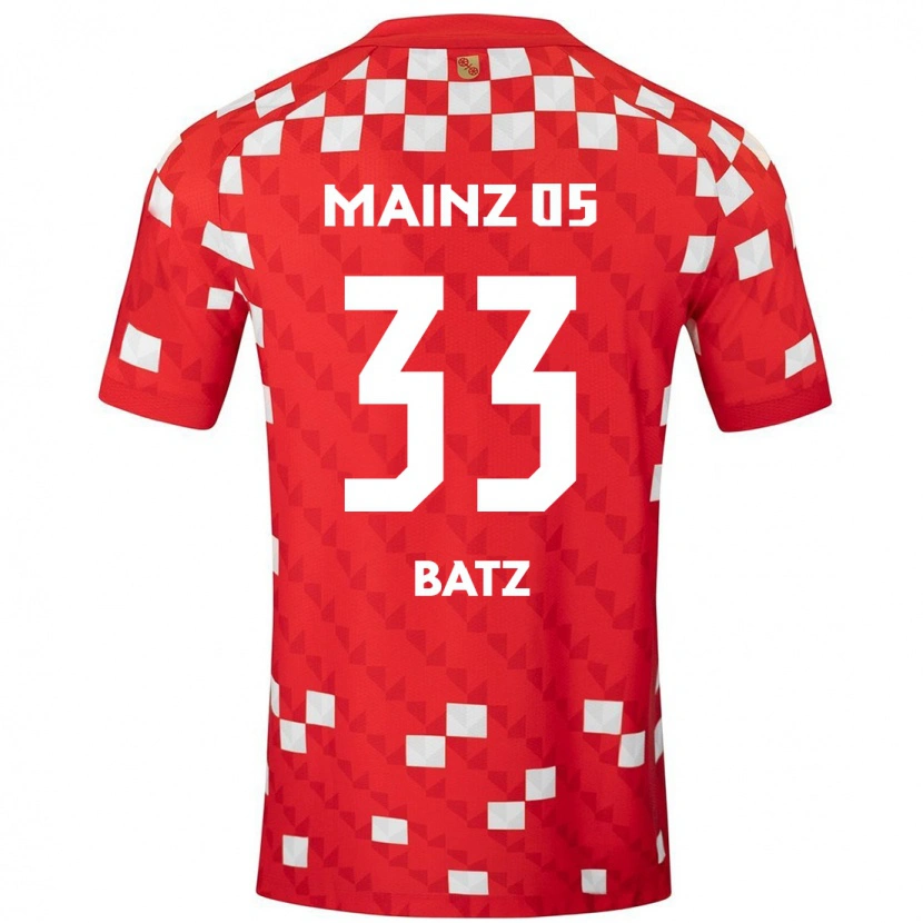 Danxen Dětské Daniel Batz #33 Bílá Červená Domů Hráčské Dresy 2024/25 Dres