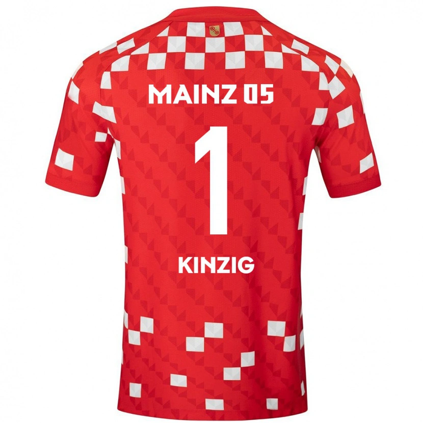 Danxen Dětské Maximilian Kinzig #1 Bílá Červená Domů Hráčské Dresy 2024/25 Dres