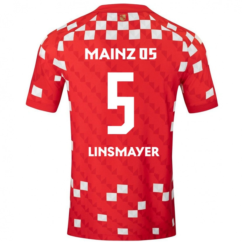 Danxen Dětské Denis Linsmayer #5 Bílá Červená Domů Hráčské Dresy 2024/25 Dres