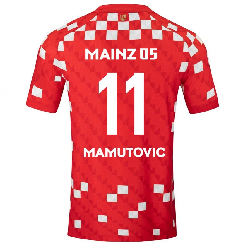 Danxen Dětské David Mamutovic #11 Bílá Červená Domů Hráčské Dresy 2024/25 Dres