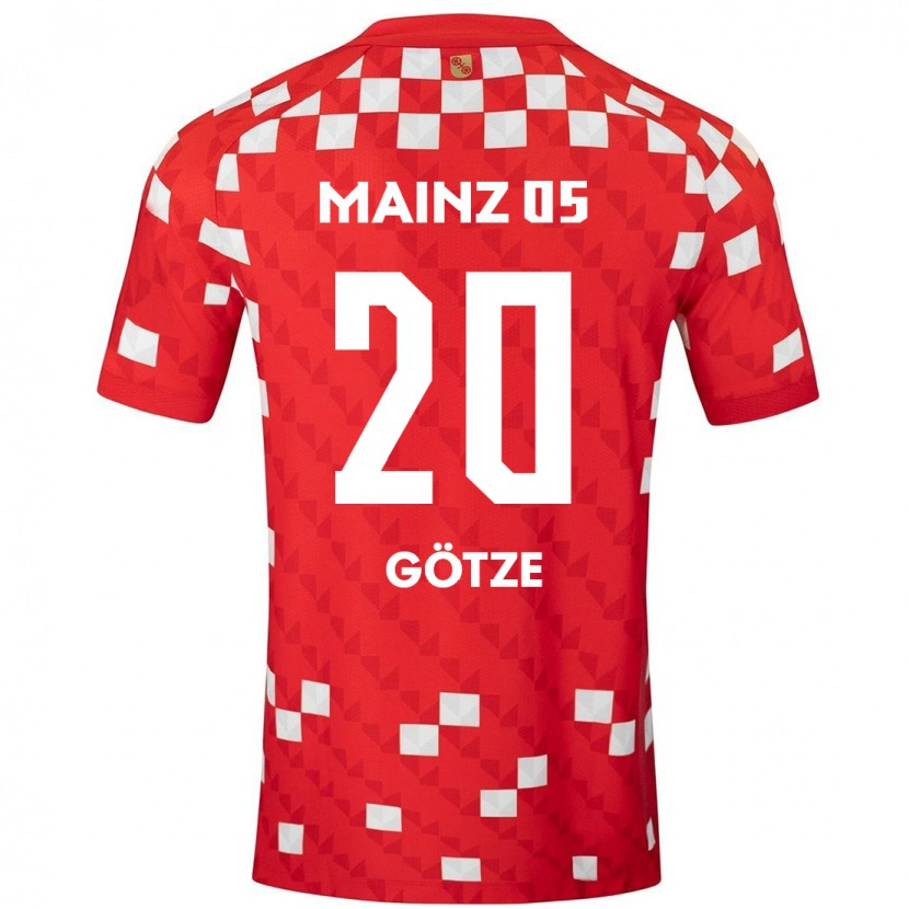 Danxen Dětské Justus Götze #20 Bílá Červená Domů Hráčské Dresy 2024/25 Dres