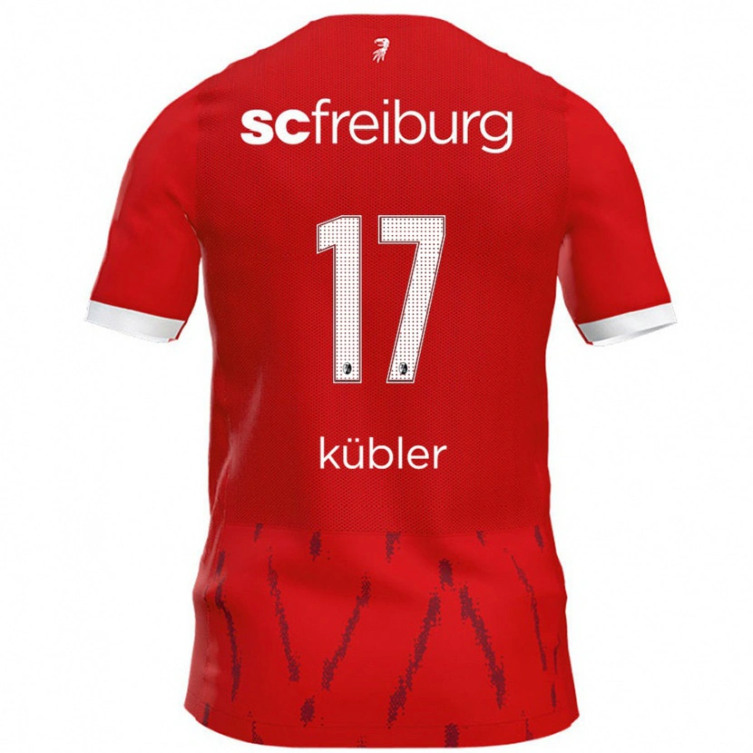 Danxen Dětské Lukas Kübler #17 Červený Domů Hráčské Dresy 2024/25 Dres