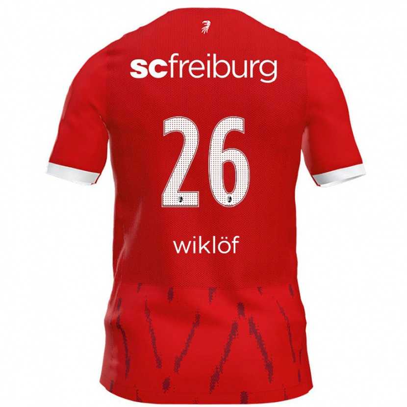 Danxen Dětské Oscar Wiklöf #26 Červený Domů Hráčské Dresy 2024/25 Dres