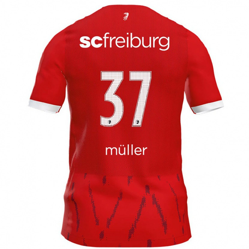 Danxen Dětské Ruben Müller #37 Červený Domů Hráčské Dresy 2024/25 Dres