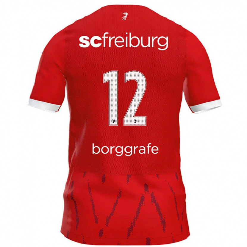 Danxen Dětské Rafaela Borggräfe #12 Červený Domů Hráčské Dresy 2024/25 Dres