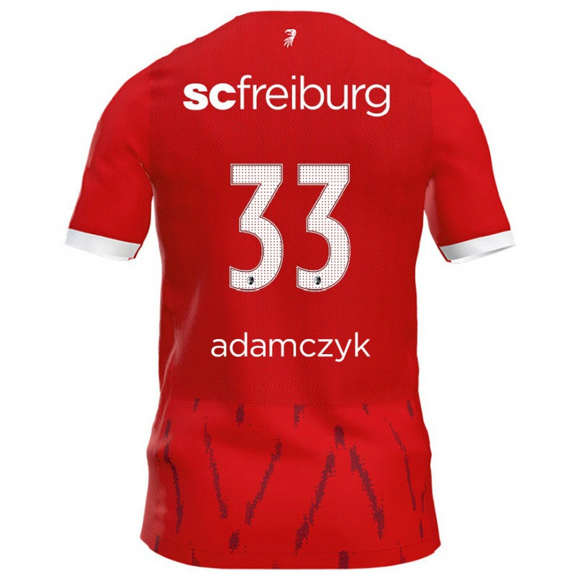 Danxen Dětské Rebecca Adamczyk #33 Červený Domů Hráčské Dresy 2024/25 Dres