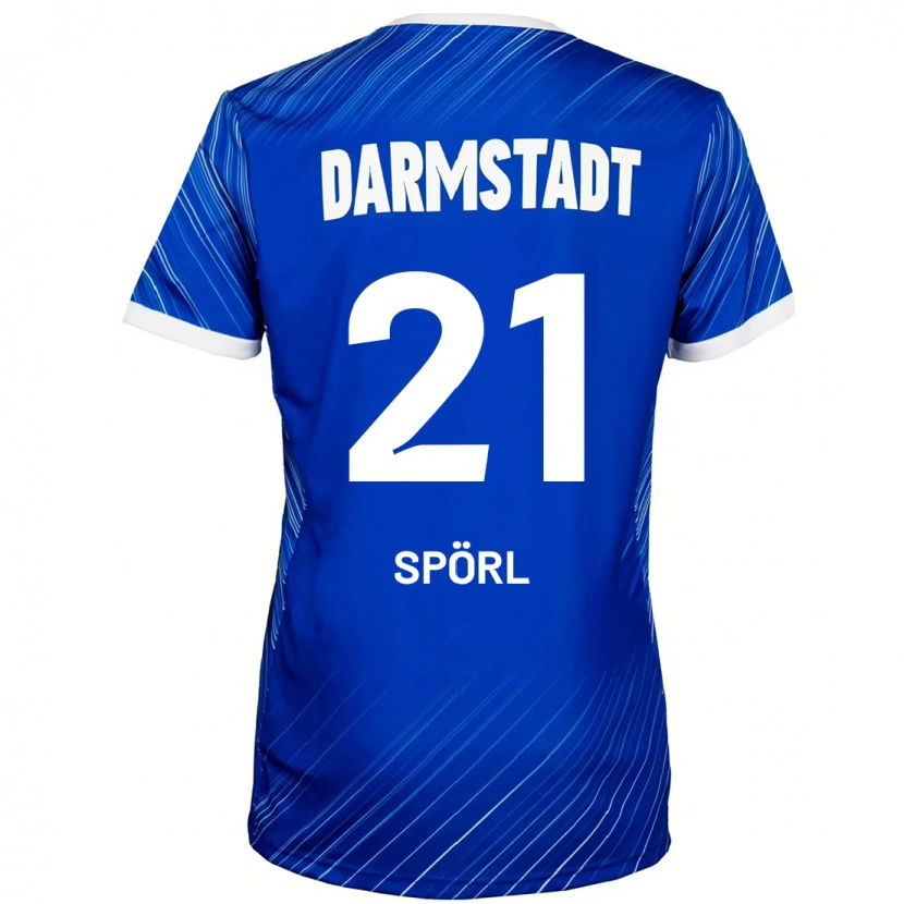 Danxen Dětské Luca Spörl #21 Modrá Bílá Domů Hráčské Dresy 2024/25 Dres