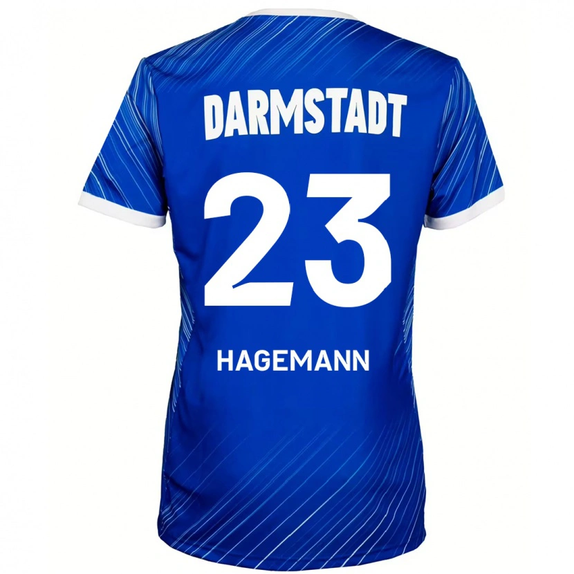 Danxen Dětské Emil Hagemann #23 Modrá Bílá Domů Hráčské Dresy 2024/25 Dres