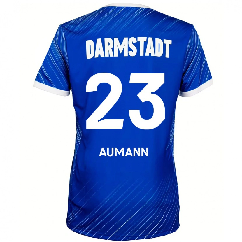 Danxen Dětské Emil Aumann #23 Modrá Bílá Domů Hráčské Dresy 2024/25 Dres