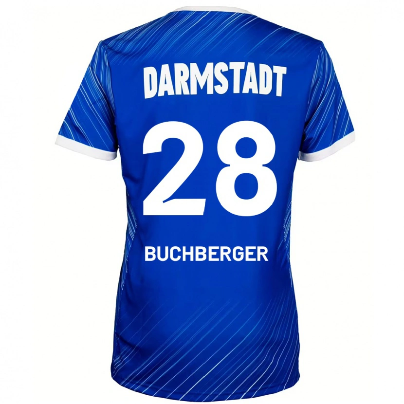 Danxen Dětské Jonas Buchberger #28 Modrá Bílá Domů Hráčské Dresy 2024/25 Dres