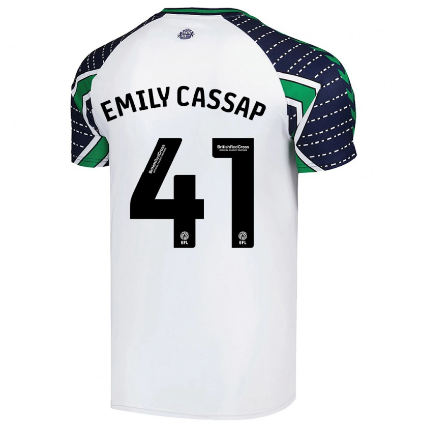 Danxen Dětské Emily Cassap #41 Bílý Daleko Hráčské Dresy 2024/25 Dres