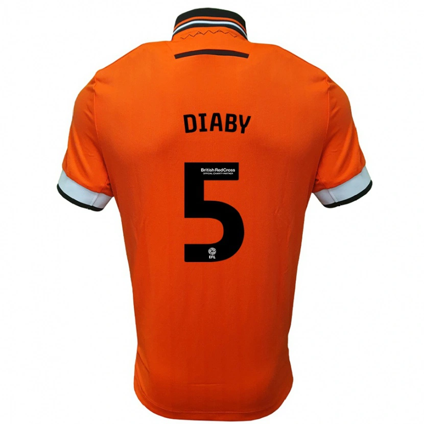 Danxen Dětské Bambo Diaby #5 Oranžová Bílá Daleko Hráčské Dresy 2024/25 Dres