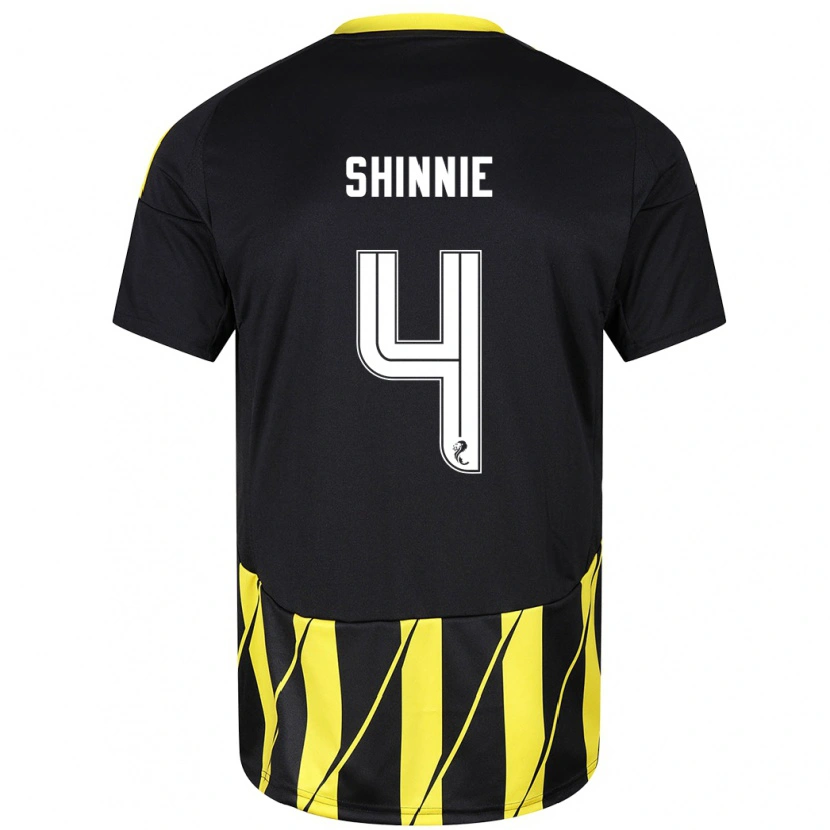 Danxen Dětské Graeme Shinnie #4 Černá Žlutá Daleko Hráčské Dresy 2024/25 Dres