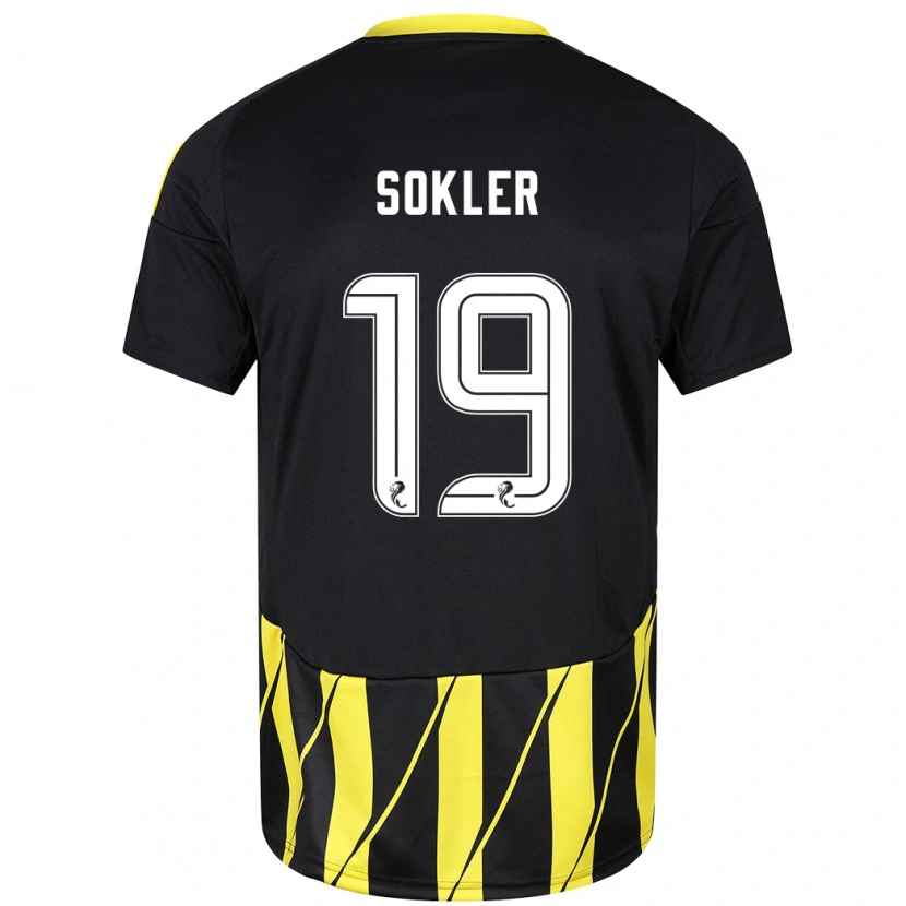 Danxen Dětské Ester Sokler #19 Černá Žlutá Daleko Hráčské Dresy 2024/25 Dres