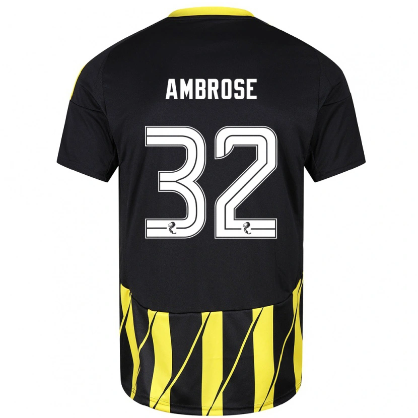 Danxen Dětské Peter Ambrose #32 Černá Žlutá Daleko Hráčské Dresy 2024/25 Dres