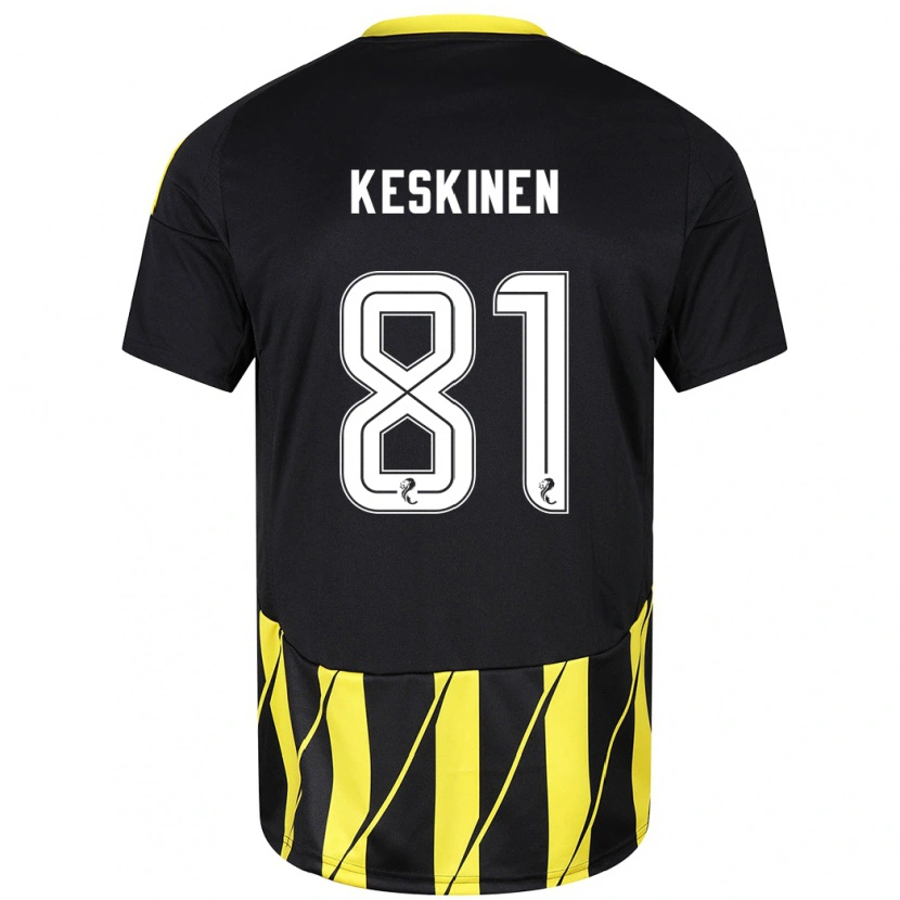 Danxen Dětské Topi Keskinen #81 Černá Žlutá Daleko Hráčské Dresy 2024/25 Dres