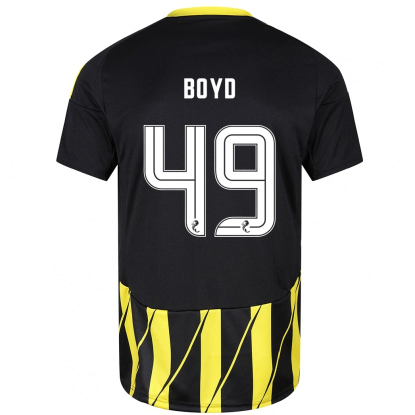 Danxen Dětské Fletcher Boyd #49 Černá Žlutá Daleko Hráčské Dresy 2024/25 Dres