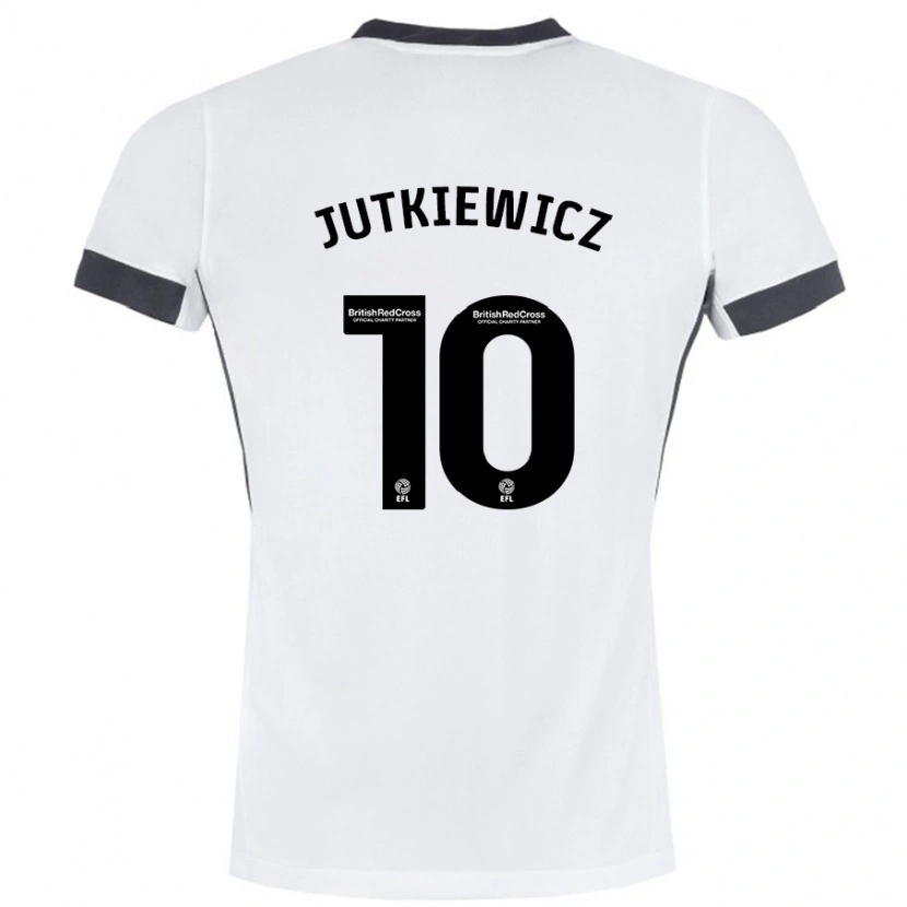 Danxen Dětské Lukas Jutkiewicz #10 Bílá Černá Daleko Hráčské Dresy 2024/25 Dres