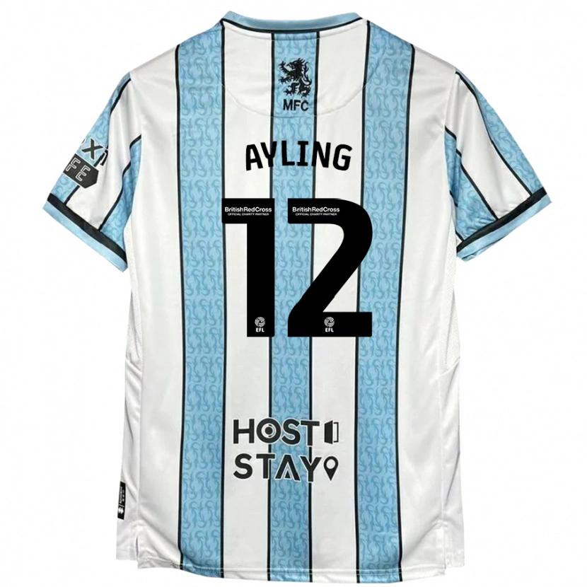 Danxen Dětské Luke Ayling #12 Bílá Modrá Daleko Hráčské Dresy 2024/25 Dres