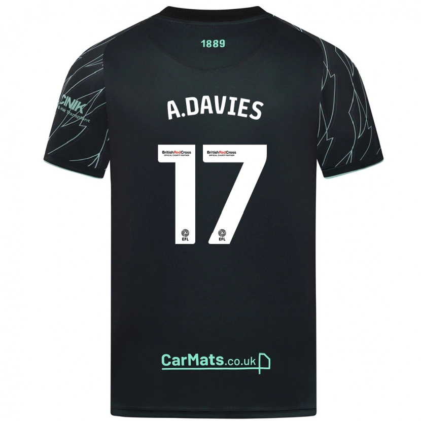 Danxen Dětské Adam Davies #17 Černo Zelená Daleko Hráčské Dresy 2024/25 Dres