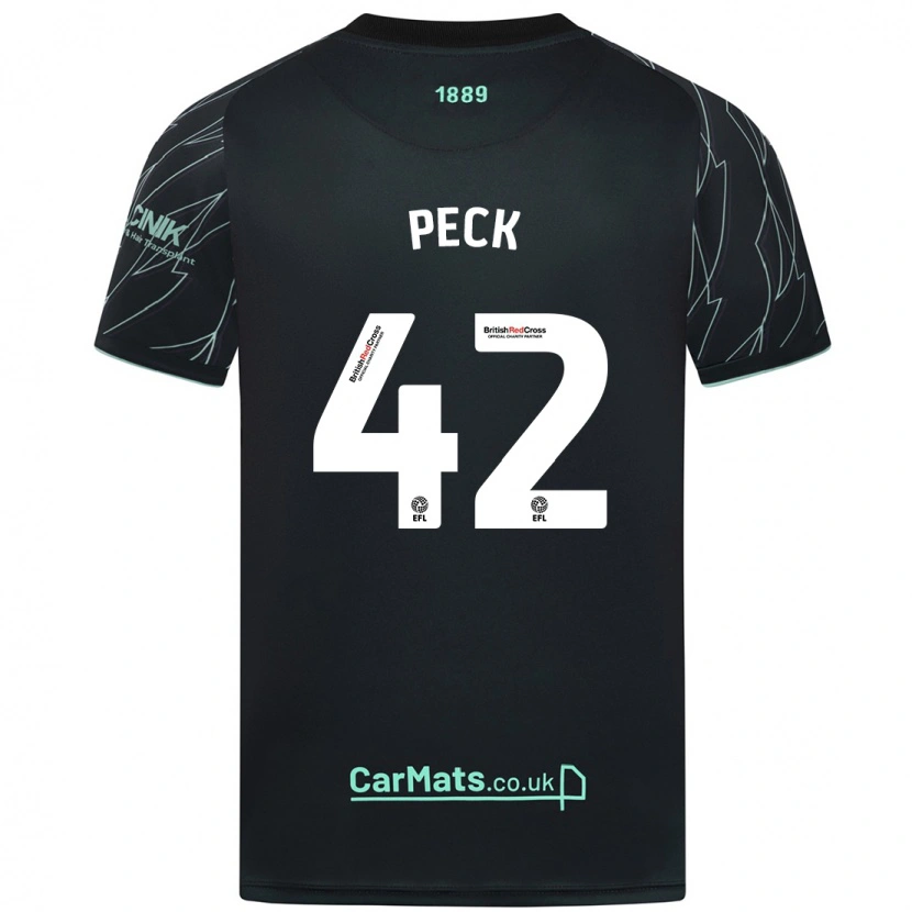 Danxen Dětské Sydie Peck #42 Černo Zelená Daleko Hráčské Dresy 2024/25 Dres